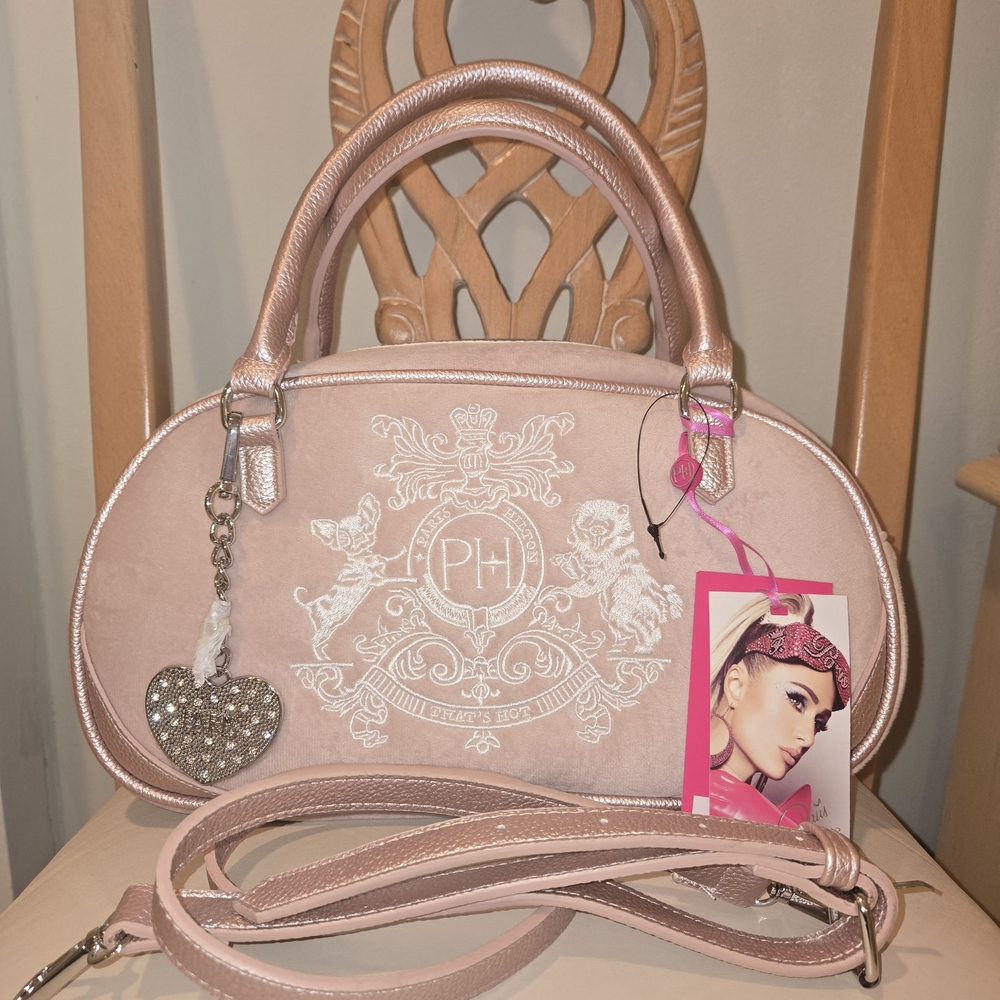 Paris Hilton Velour Bowler Bag